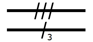 Symbol Einpolige Darstellung für drei Leiter