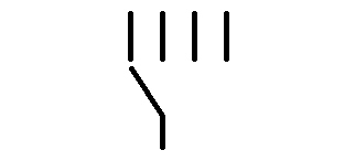 Symbol Einpoliger Schalter mit vier Stellungen 2