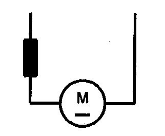 Symbol Gleichstrommotor mit Serieerregung