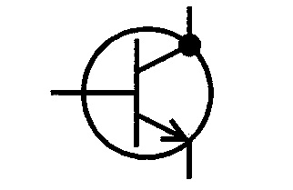 Symbol NPN-Transistor Kollektor am Gehäuse